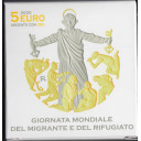 2020 - Vaticano 5 euro Giornata Mondiale Migrante e del Rifugiato Ag e Au